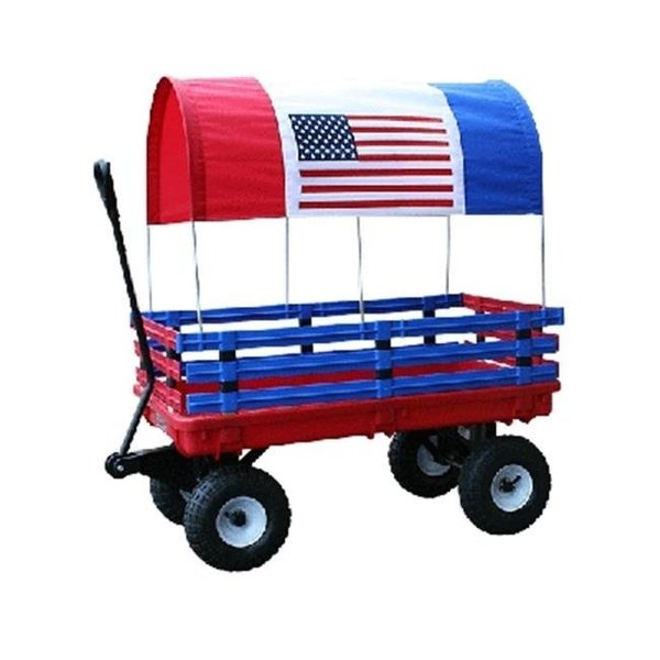 Millside Industries Millside Industries 03550-6 20 in. x 38 in. Red Plastic Deck Wagon with 4 in. x 10 in. Tires 03550-6